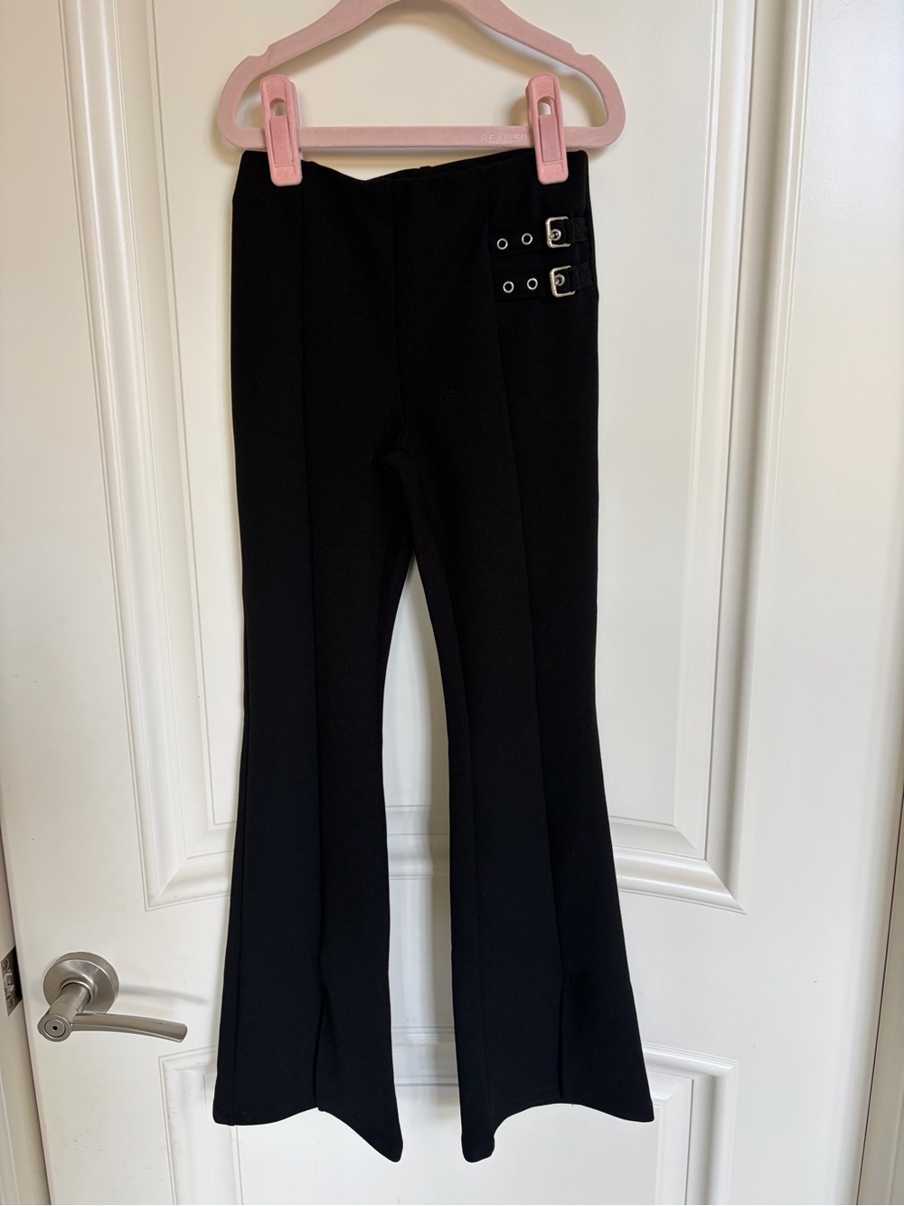 Zara Girls Black Flare Dress Pants with Buckle Detail - Two pairs available